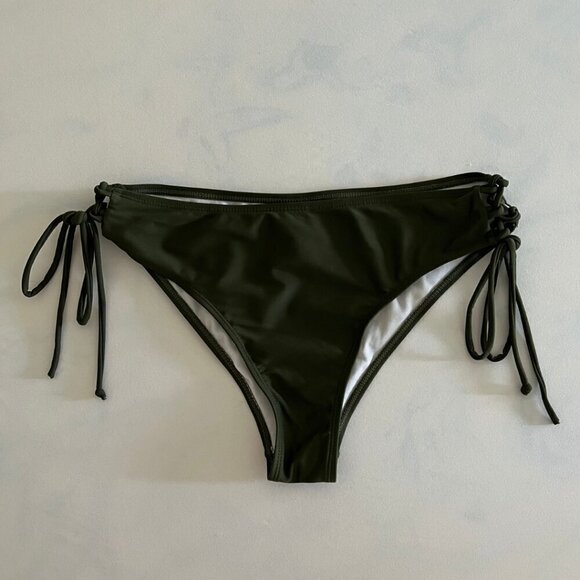Zaful Green Retro Two Toned Tie Bikini NWOT Size L - Picture 4 of 7